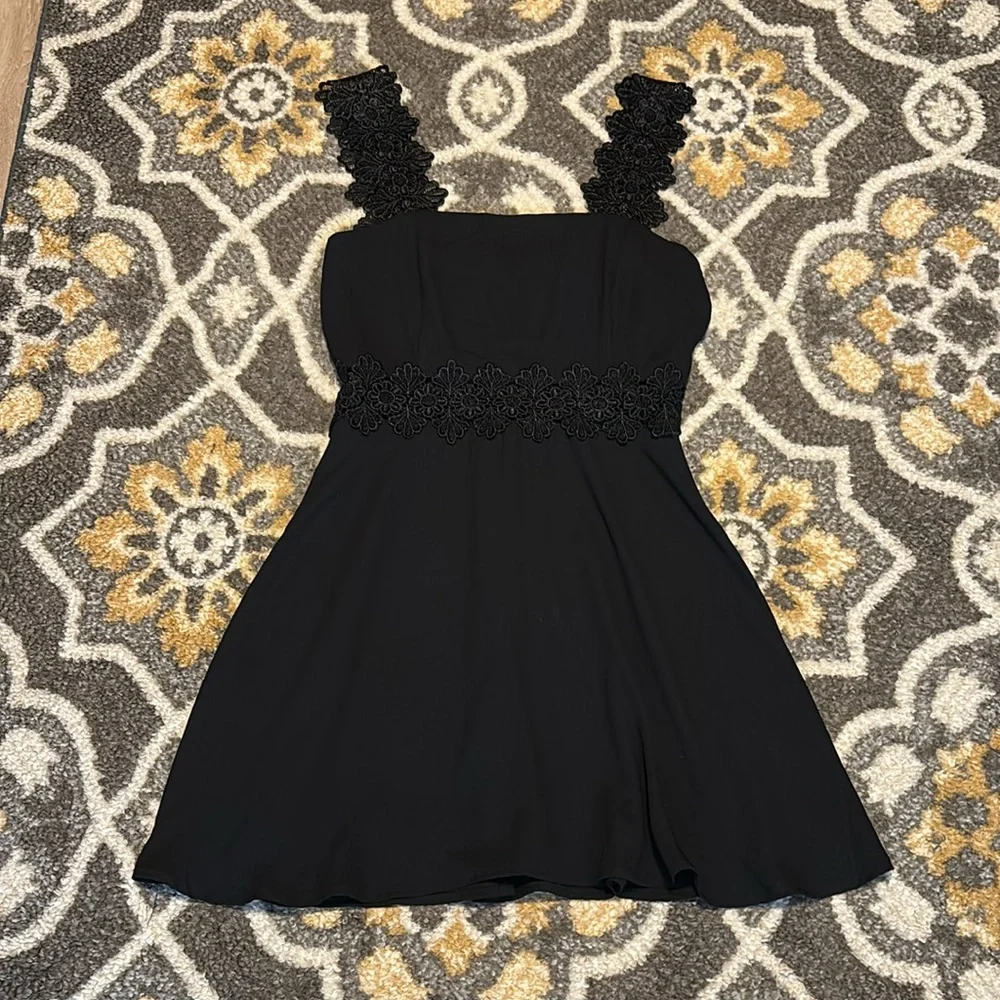 Lulus Visual Treat Black Lace Skater Dress - Picture 2 of 3